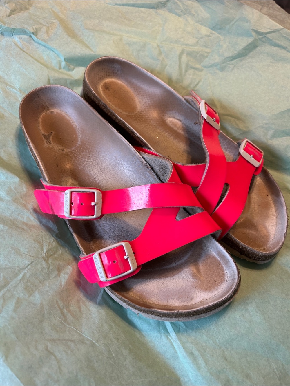 Birkenstock Women’s Hot Pink Two-Strap Sandals